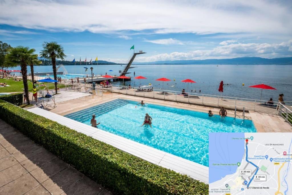 T3 Duplex Thonon Centre - Parking - Gare - Thermes المظهر الخارجي الصورة